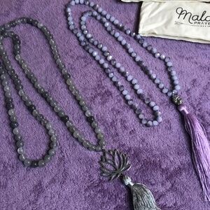 Set of 2 Mala Prayer Bead Necklaces
